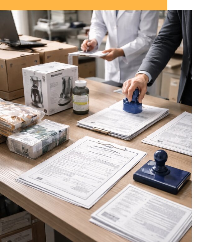 Сертификация импортных товаров от 12884 с таможенным сопровождением